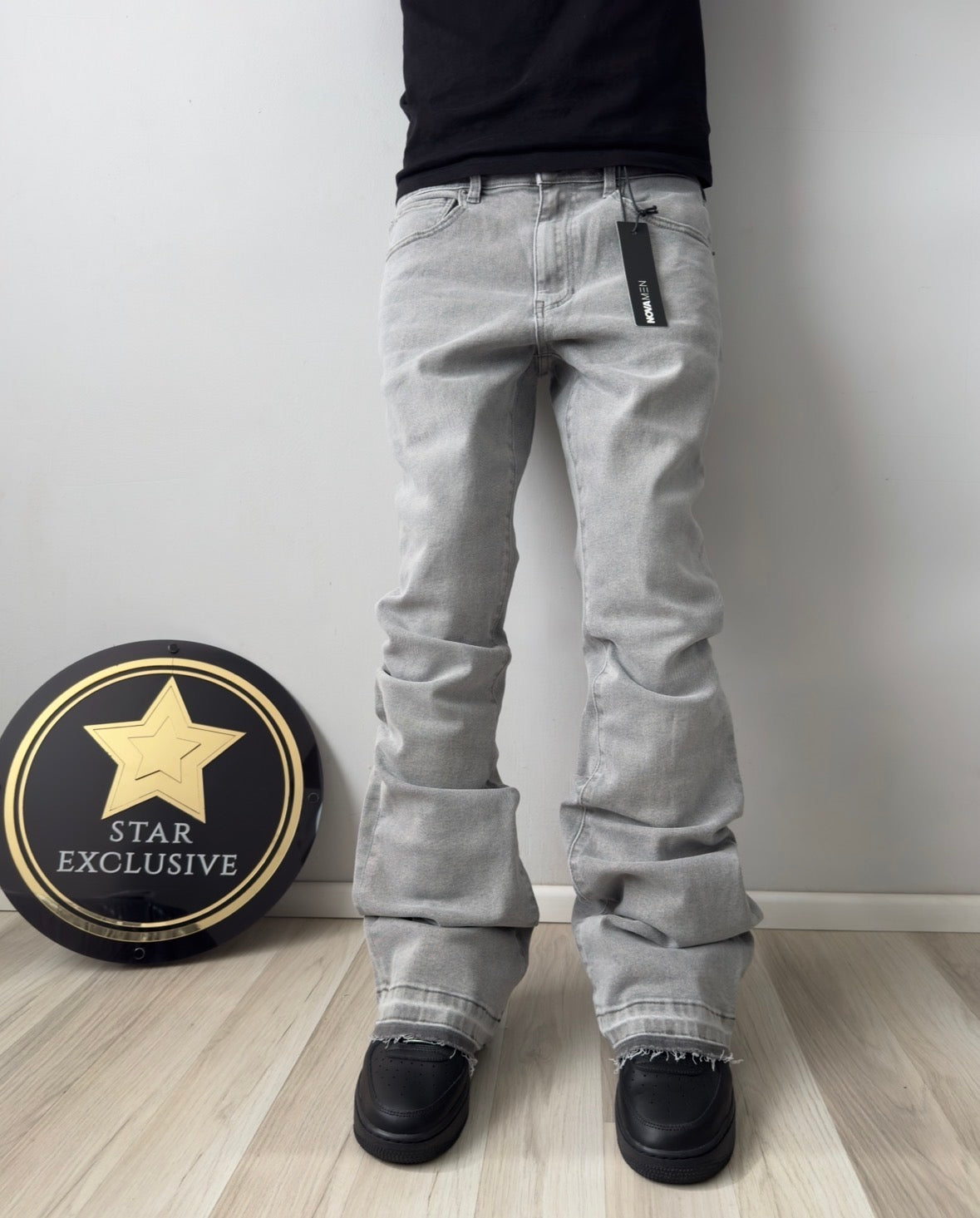 Jeans Fashion Nova Skinny Flare Grey