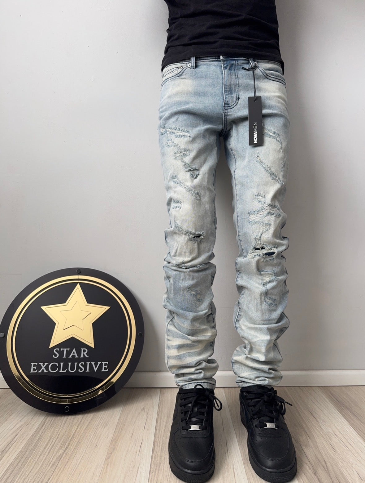 Jeans Fashion Nova Skinny Azul Deslavado