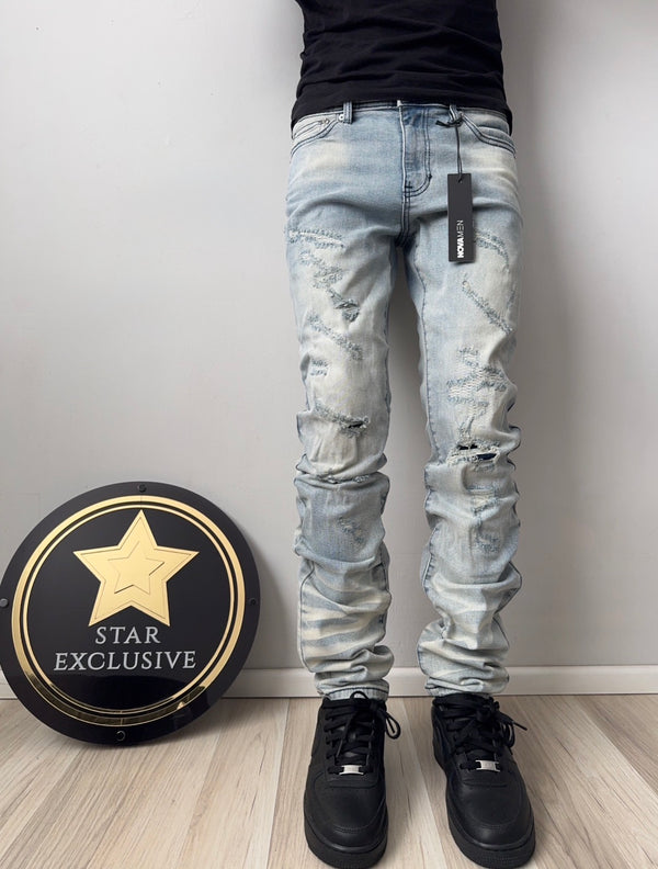 Jeans Fashion Nova Skinny Azul Deslavado