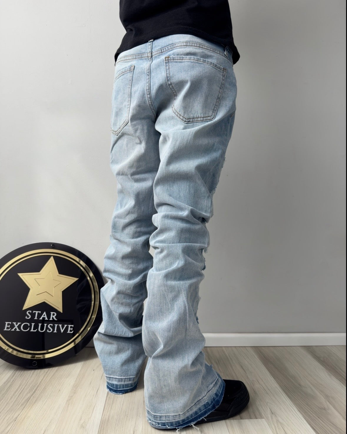 Jeans Fashion Nova Flare Vintage Blue Wash
