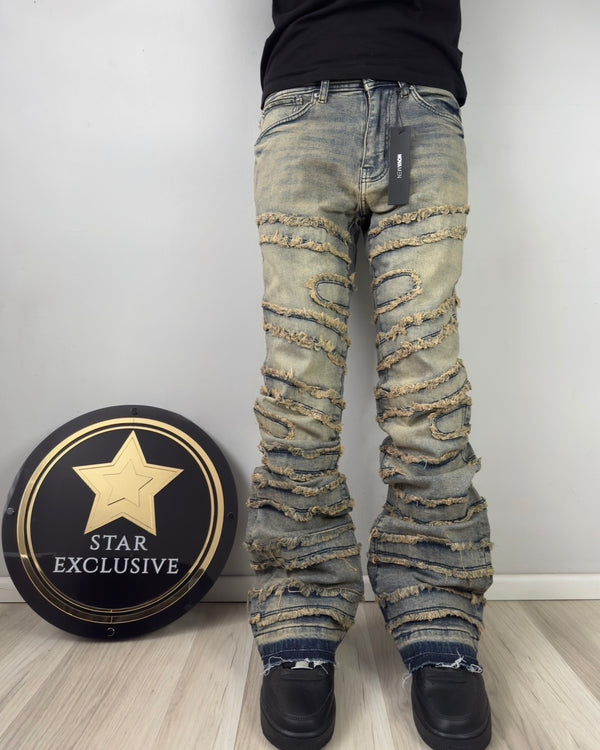 Jeans Fashion Nova Skinny Flare Vintage Blue Wash